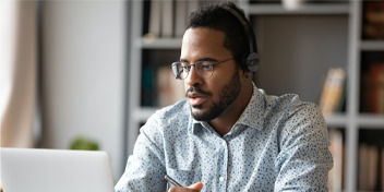 man working on laptop