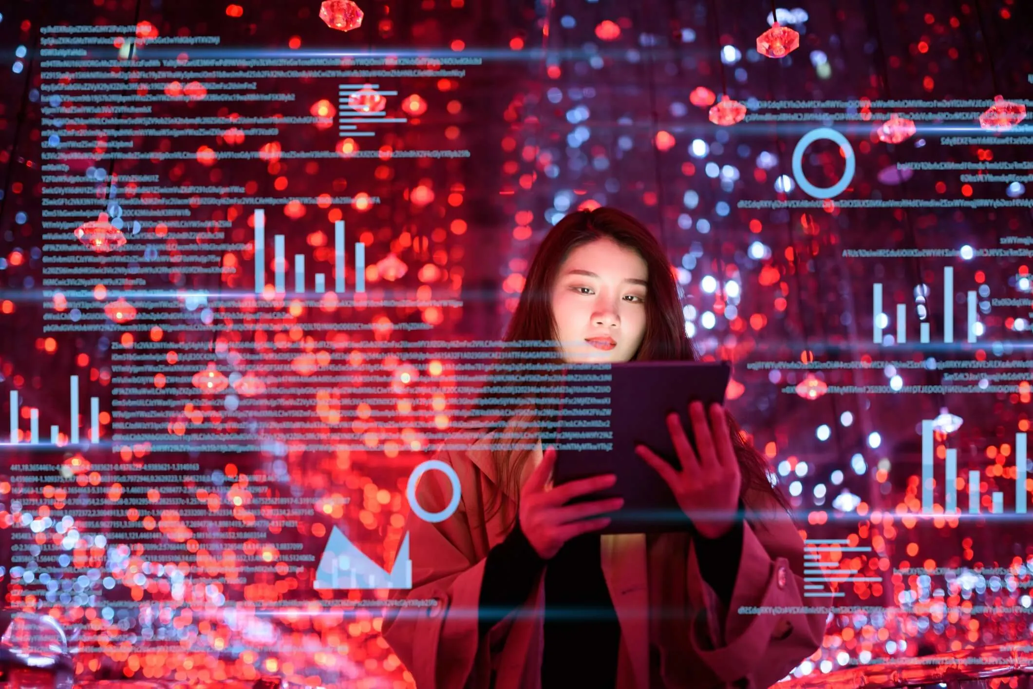 3D illustration Rendering of binary code pattern