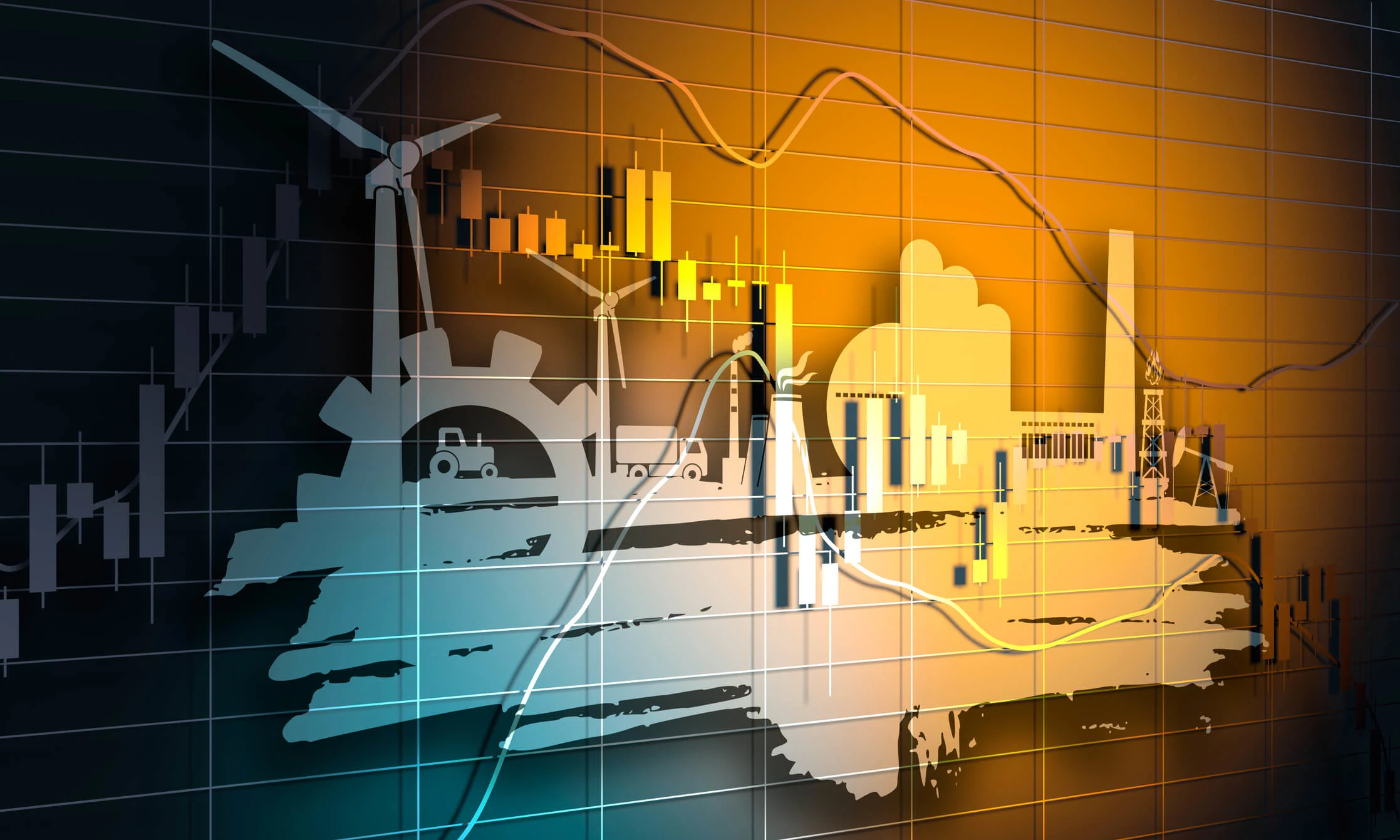 Candlestick stock exchange background