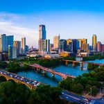 Aerial view above Austin Texas