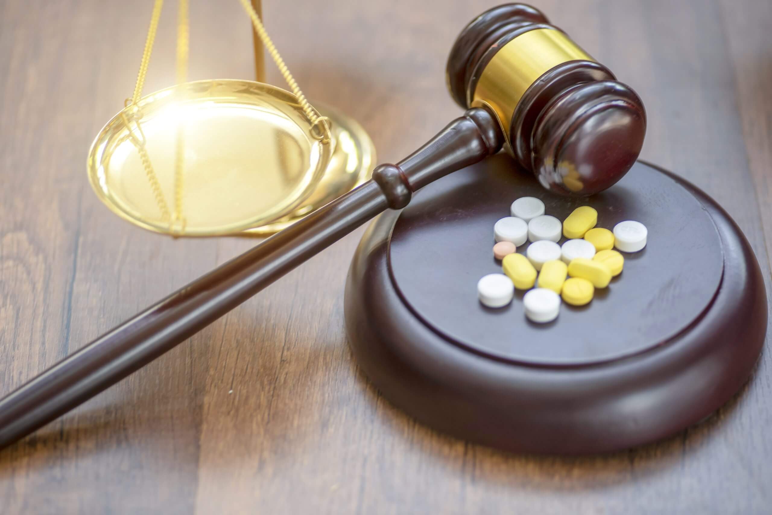 Law and drugs concept