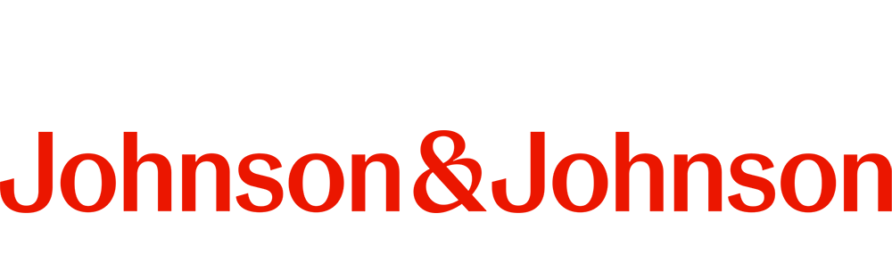 Johnson & Johnson red logo on transparent background
