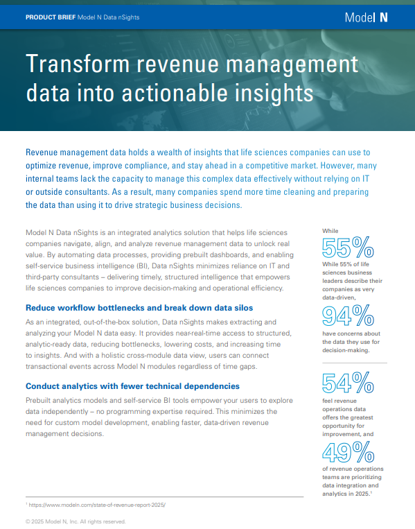 Data nSights Data nSights, Advanced Analytics Product Brief - Model N